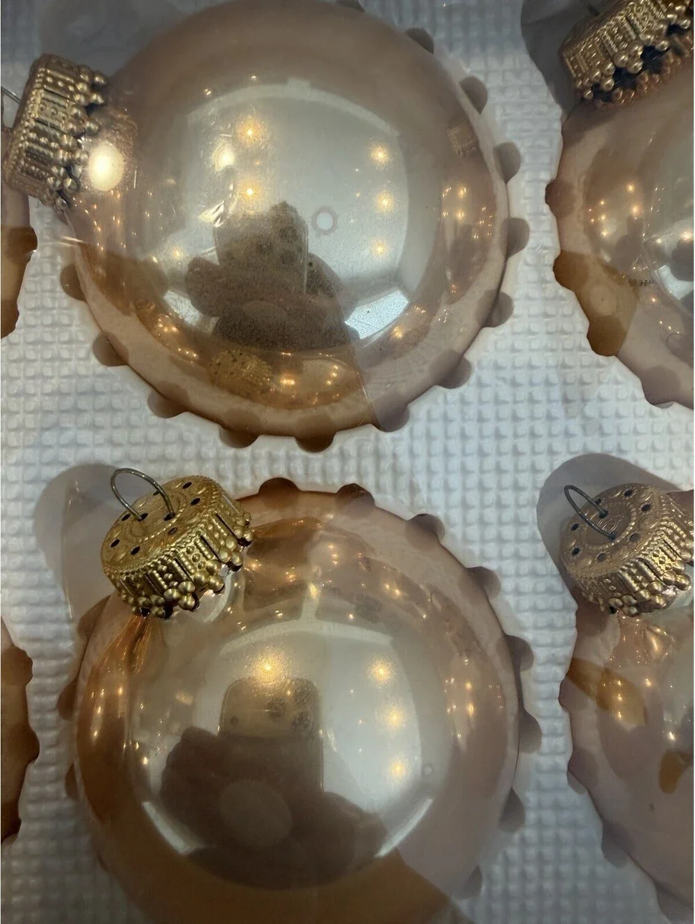 New Christmas By Krebs Designer Glass Ornaments Set Of 2 Boxes Never Used